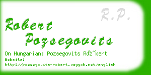 robert pozsegovits business card